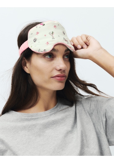 Marks & Spencer Saf Pamuk Desenli Kısa Pijama Takımı T37002241J Gri