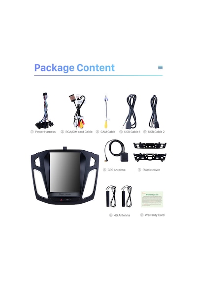 Ford Focus 3-4 Tesla 2015-2018 Multimedya Navigasyon Usb Kamera Carplayer