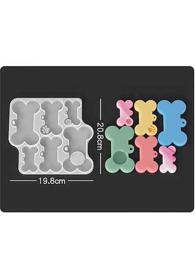 Epoksi Reçine Silikon Kalıp İthal Kemik Künye Anahtarlık Silikon Kalıp Hb8021-0098