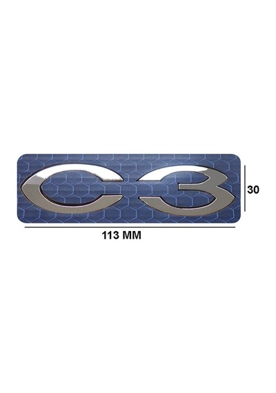 Citroen C3 Bagaj Yazı C3 Amblem 113 Mm - 30 Mm