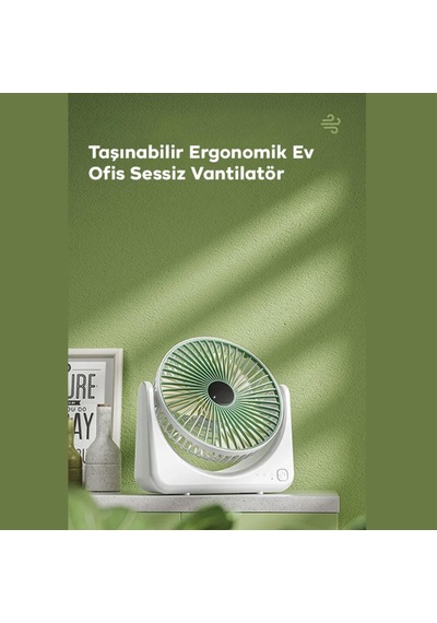 Coofbe Taşınabilir Hız Ayarlı Serenity Sessiz 1200 Mah Şarjlı Masaüstü Vantilatör Ev Ofis Vantilatör
