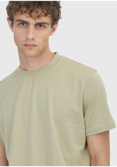 Ramsey Açık Yeşil Jakarlı %100 Pamuk T-shirt açık Yeşil light Green