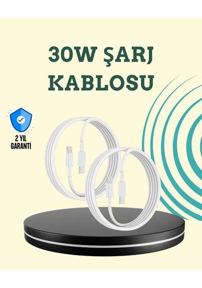 Aşırı Şarj Ve Pil Koruması İle Akıllı Çipli Lightning Kablo 1.2m Beyaz