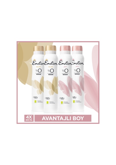 Emotion Bliss + Joy Kadın Sprey Deodorant 4 x 200 ML