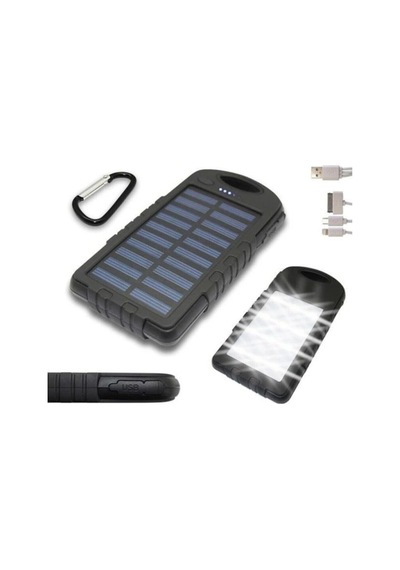 Solar Güneş Enerjili 10000 Mah 12 Power Led Işık Power Bank Karışık Renkli