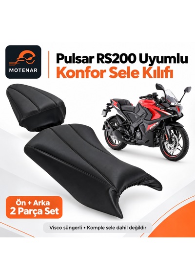 Motenar Pulsar Rs200 Konfor Sele Kılıfı Visco Ön Arka Set Siyah