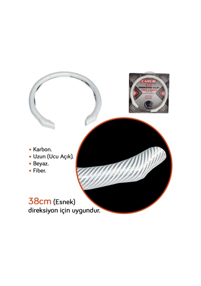 Carub Fiber Direksiyon Kılıfı Karbon Uzun Beyaz Br1850124 Beyaz