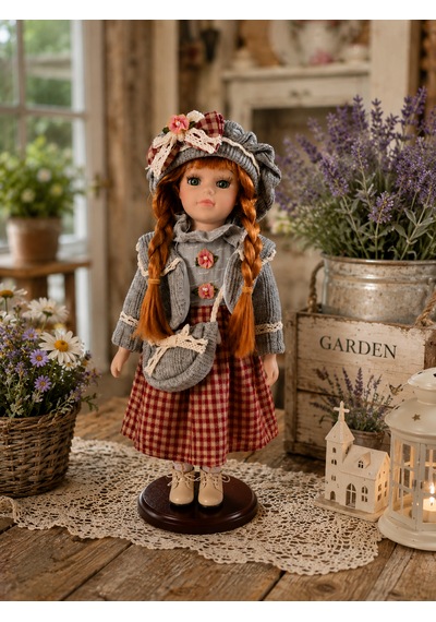 35 Cm El Yapımı Porselen Bebek Biblosu Vintage Country Tarzı Dekoratif Koleksiyonluk Biblo -