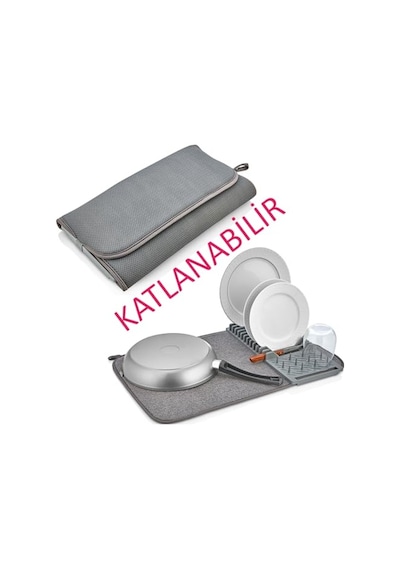 Tezgah Üstü Bulaşıklık Bulaşık Kurutma Matı Süzgeci Katlanır Plastik Sepeti Kurulama Bezi Örtüsü Kurutmalı Diğer