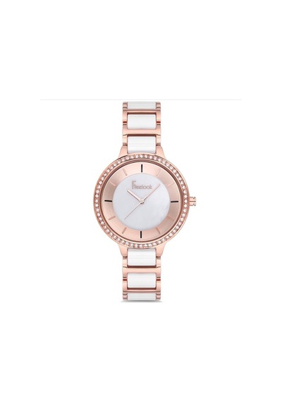 Freelook Rose Gold Beyaz Metal Seramik Kadın Kol Saati F.8.1081.02 Bronz