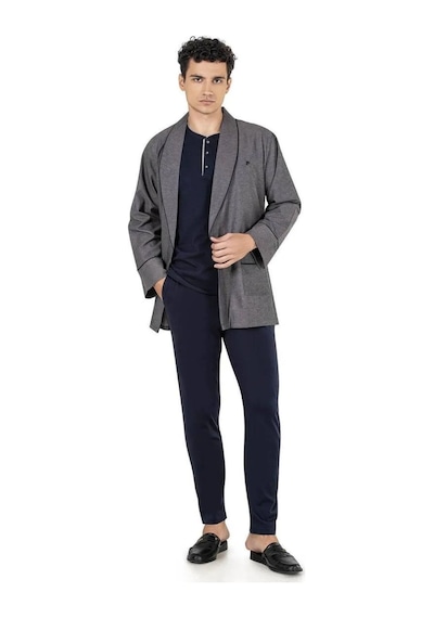 Pierre Cardin 5610 Erkek Çeyizlik Rop Pijama Takım-lacivert Lacivert