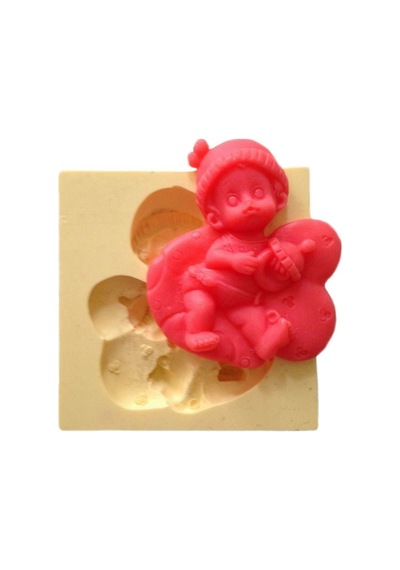Emzikli Bebek Şeklinde Silikon Pasta Ve Seker Hamuru Kalibi 6x7x2 Cm 6