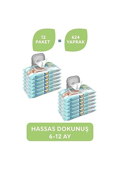 Hassas Dokunuş Islak Mendil 12 52 Yaprak