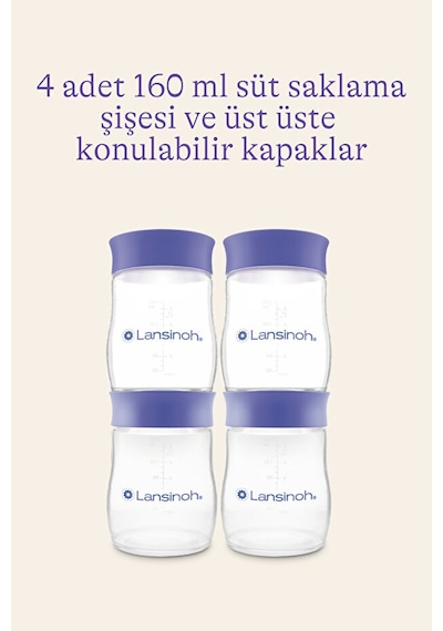 Lansinoh® Anne Sütü Saklama Şişeleri 4 Adet 160 ML