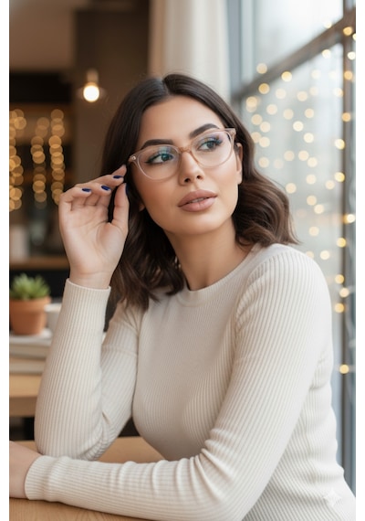 Glam Cat Eye Mavi Işık Filtreli Optik Cam Uyumlu Koruyucu Gözlük Nude