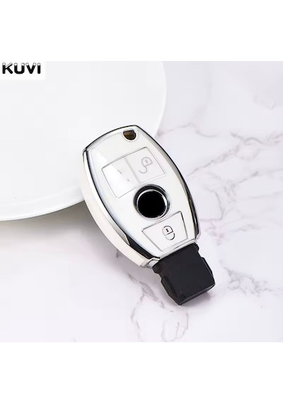 Mercedes A Serisi W176 Beyaz-silver Anahtar Kılıfı