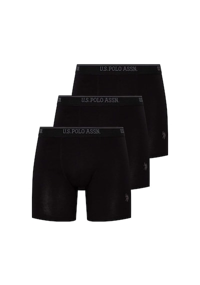 U.S. Polo Assn. Erkek Siyah 3 Lü Uzun Paçalı Boxer 80454Y Siyah