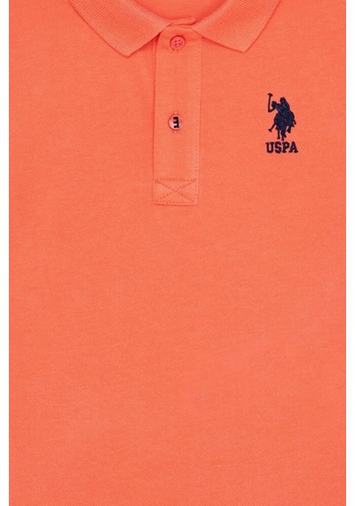 U.S. Polo Assn. Erkek Çocuk Somon Basic Polo Yaka Tişört 50262958-vr047 Pembe