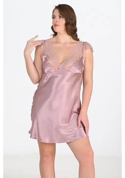 Aria's Closet Arias Closet Büyük Beden Vizon Gecelik 2106 Vizon