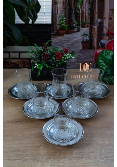 6 Lı 430 Kalite Krom Çelik Çay Tabağı Ve Kahvaltılık Kase Seti 10 Cm Gümüş