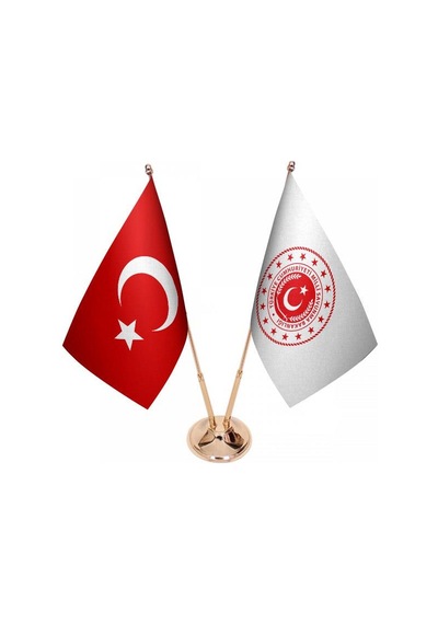 Masa Üstü Milli Savunma Bakanlığı Bayrağı Türk Bayrağı İkili Piri