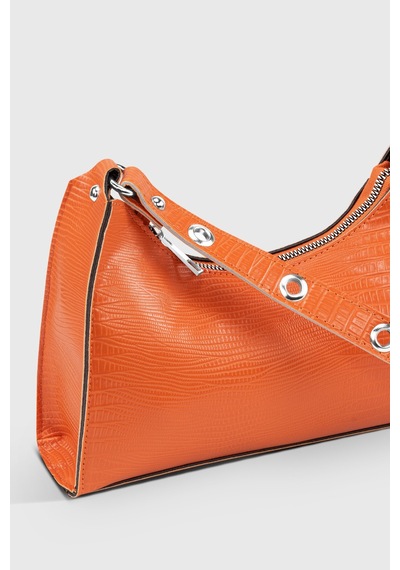 Housebags Kadın Lizard Turuncu Baguette Çanta 195 Lizard Turuncu