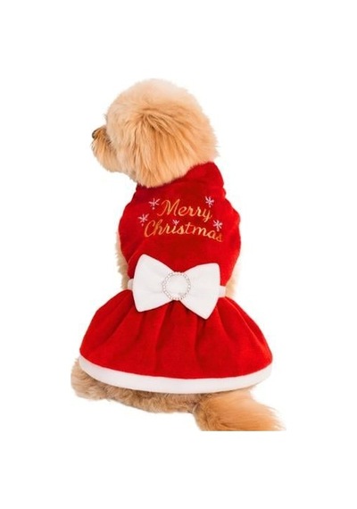Gedyco Merry Christmas Peluş Küçük Irk Köpek Yılbaşı Elbisesi-17058