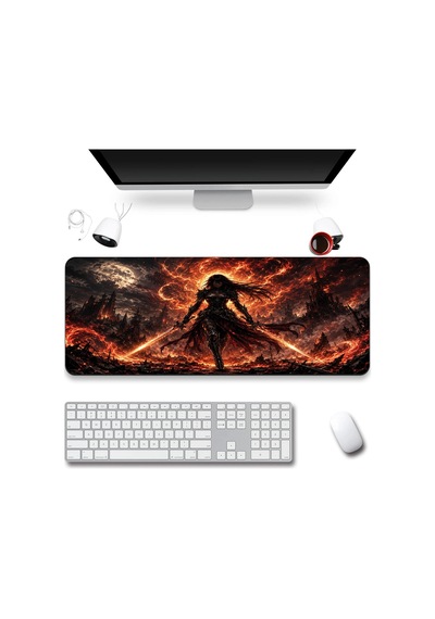 Sonictouch Klavye Mousepad 40x90cm Dikişsiz Pürüzsüz Sıvı Geçirmez Kaymaz Taban Kor Savaşçısı