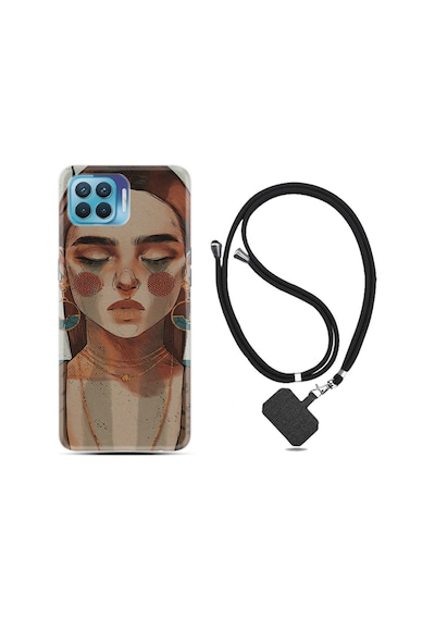 Oppo Reno 4 Lite Kılıf Boyun Askılı Woman Maniplatiun 1362