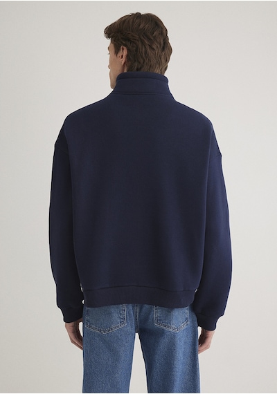 Mavi - Mavi Logo Baskılı Yarı Fermuarlı Lacivert Sweatshirt 0s10208-70497 Lacivert
