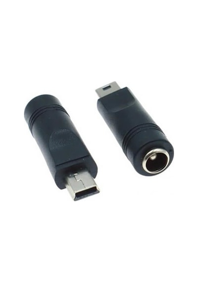 Koodmax - 5 Pin Mini Usb Erkek To Dc 5.5 2.1mm Dişi Soket Çevirici - Güç Adaptörü Fişi Dönüştürücü