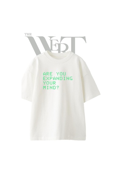 Thewert Pixel Art Text Tasarım Baskılı Ünisex Beyaz Oversize T-shirt