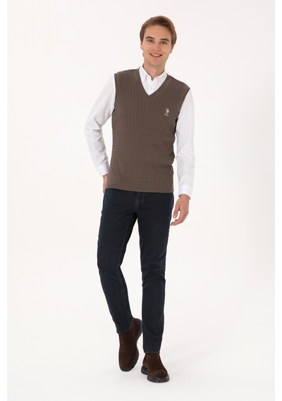 U.s. Polo Assn. Erkek Vizon Süveter 50318160-vr052 Vızon
