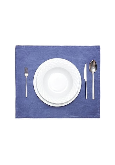 Taşlanmış Indigo Denim Pamuk Amerikan Servisi- 2'li Set Acı Kahverengi