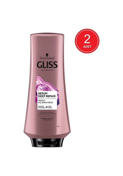 Schwarzkopf Gliss Serum Deep Repair Saç Bakım Kremi 2 x 360 ML