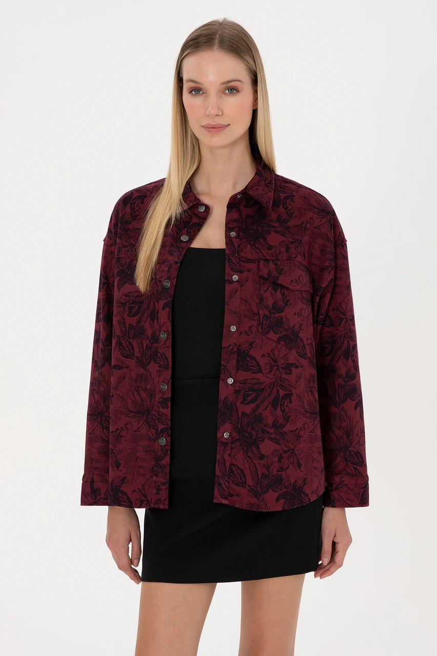 U.s. Polo Assn. Kadın Plum Gömlek Desenli 50310568-vr177 New Plum