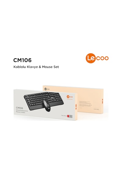 Lecoo CM106 USB Kablolu Türkçe Q Klavye & Mouse Set