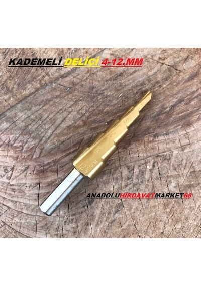 Kademeli Uç 4-12 MM Çelik Metal Delici Uç Ahşap Delme Ucu