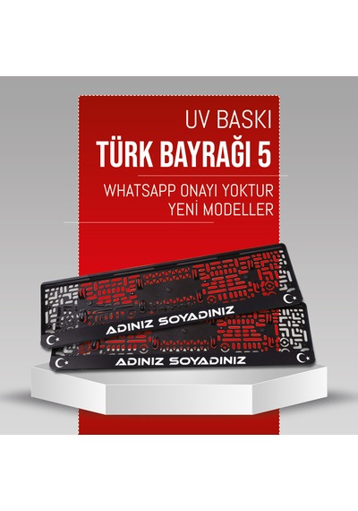 Türk Bayrağı 5 Plakalık, 2 Adet Premium Uv Baskı, Plakalıkhane