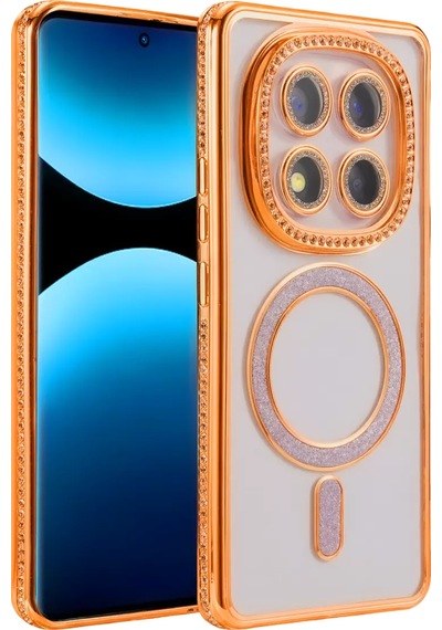 Newface Xiaomi Redmi Note 15 Pro Plus 5g Joke Simli Magneticsafe Kılıf - Turuncu Diğer