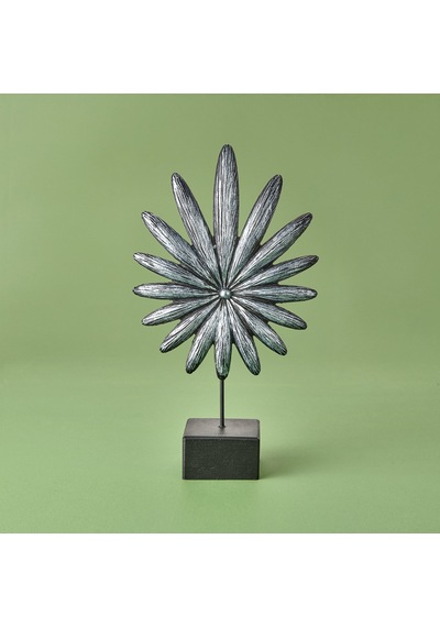 Deco Palmiye Dekor - Gümüş / Siyah - 34 Cm