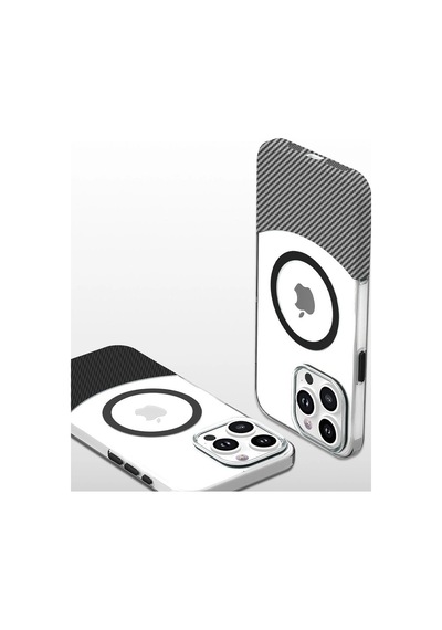 Apple Uyumlu iPhone 16 Pro Carbon Puzzle Magsafe Kapak Çöl Titanyum