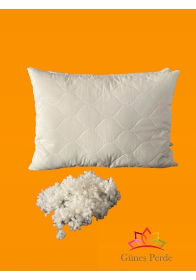 Pamuklu Kapitone Boncuk Silikon & Elyaf Yastık 600 Gr 2 Adet Beyaz