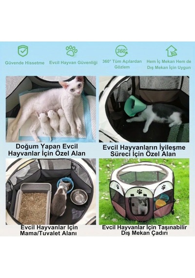 Kahverengi Kedi Doğum Çadırı Evcil Hayvan Kafesi Kedi Oyun Alanı Köpek Çadırı Köpek Evi Kedi Evi