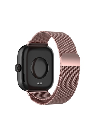 Caseonn Xiaomi Smart Band 8 Pro Kordon Manyetik Metal Hasır Kayış Rose Pink