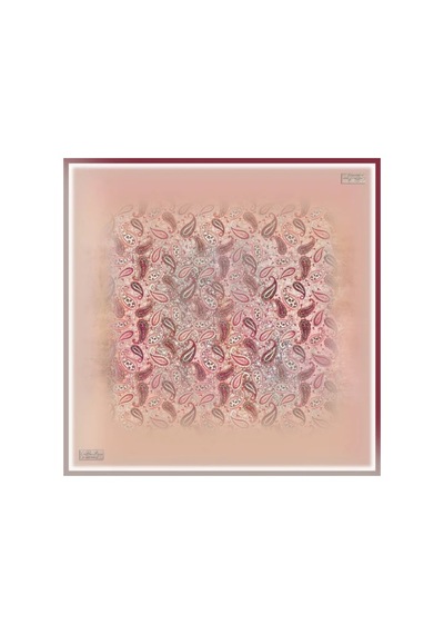 La Boutique Sura İpek Eşarp - Sonbahar-kış- 90 X 90 -asm2715 Pembe-bordo
