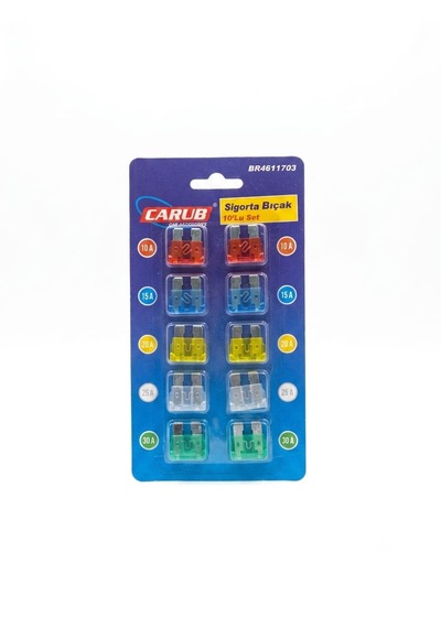 Bıçak Sigorta 10a, 15a, 20a, 25a, 30a / 10lu Set - 19x19 Mm Diğer