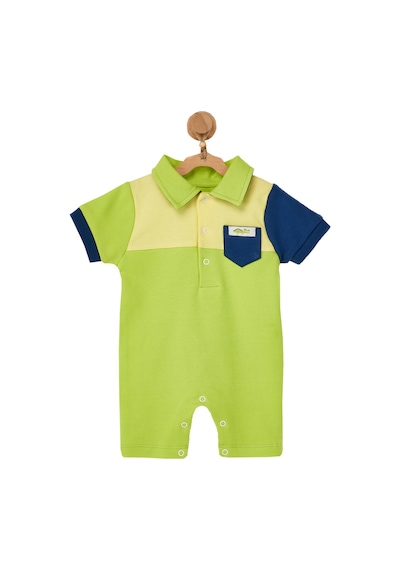Andywawa Erkek Bebek Polo Yaka Cep Detaylı Yeşil Tulum AC22528 Yeşil