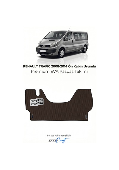 Otocraft Renault Trafic 2008-2014 Uyumlu Kahverengi 3d Havuzlu Eva Ön Kabin Paspası Tek Parça Araca Özel
