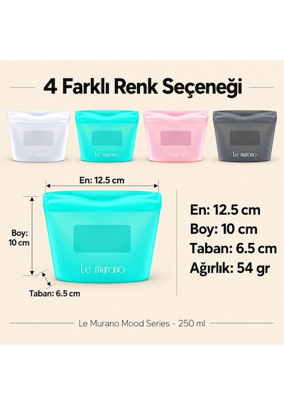 Mood Kilitli Silikon Saklama Torbası, Lm0005/24 Çok Renkli